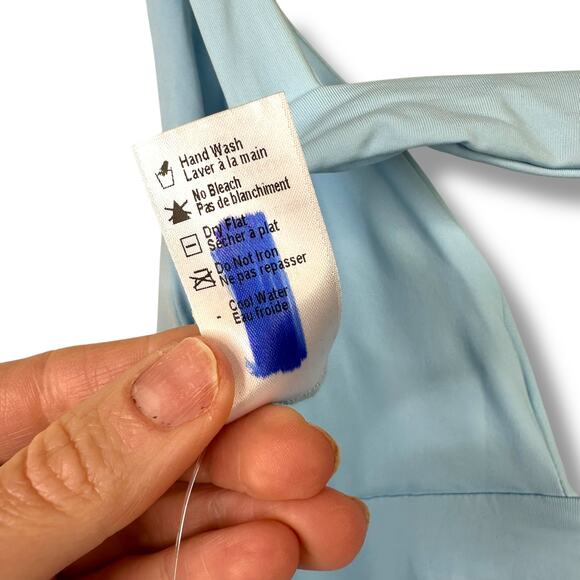 L Space NWT Sydney Sky Blue Plunging Cutout Back One-Piece Swimsuit Size 12 - Picture 9 of 10